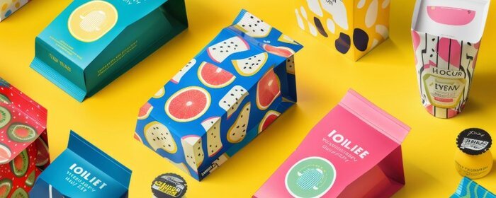 Custom branded packaging in vibrant colours